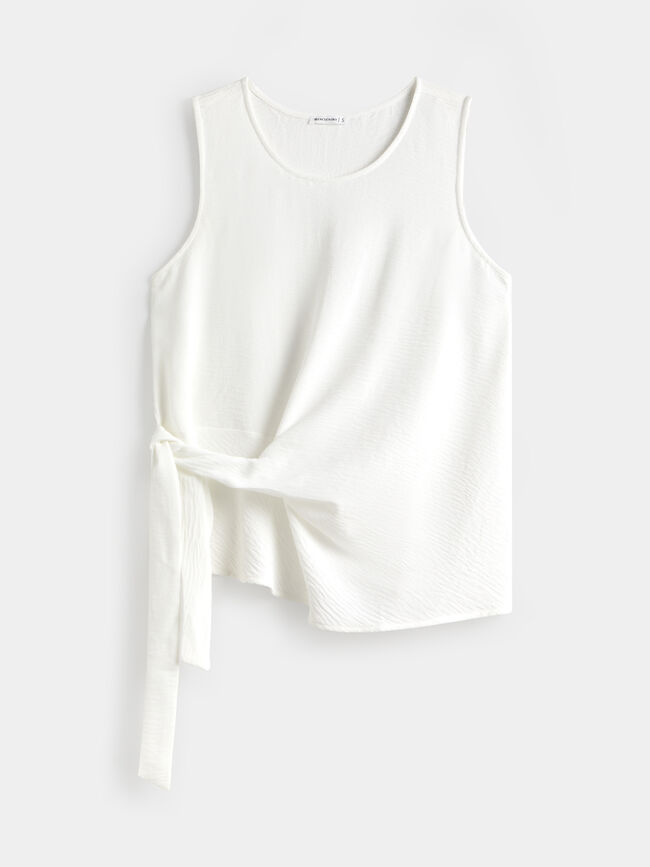 TOP CON NUDO Blanco Optico