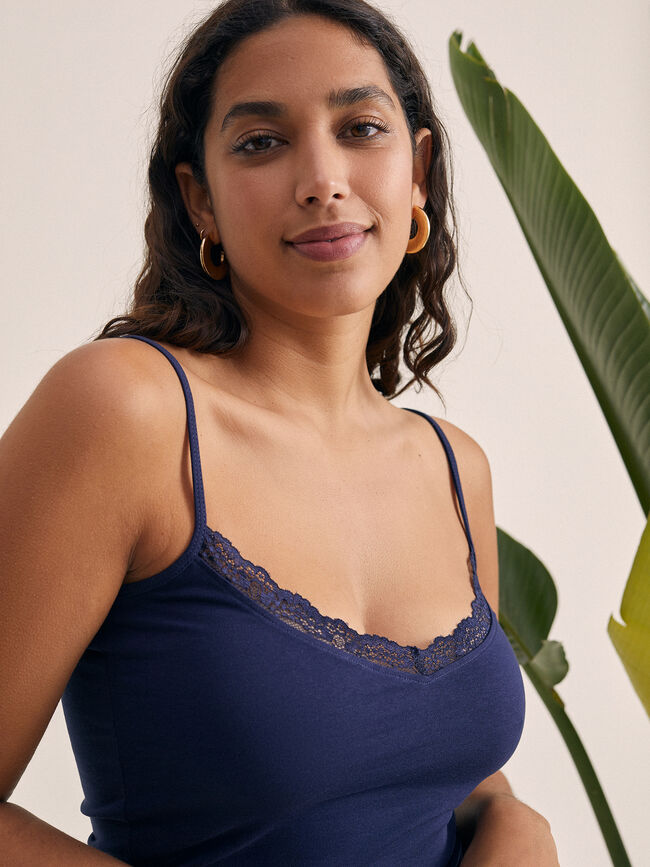 TOP encaje Azul Marino