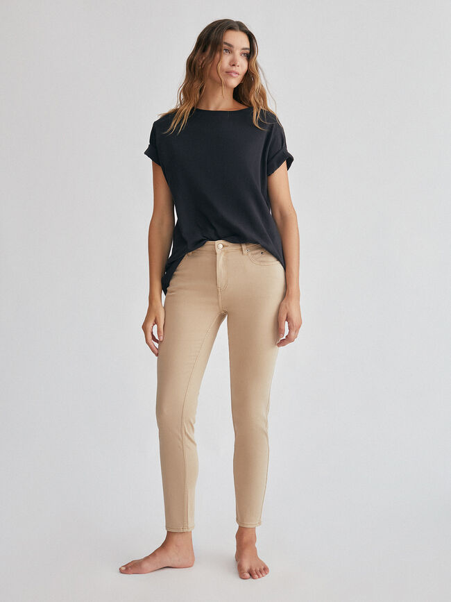 Tejano pitillo basico Beige