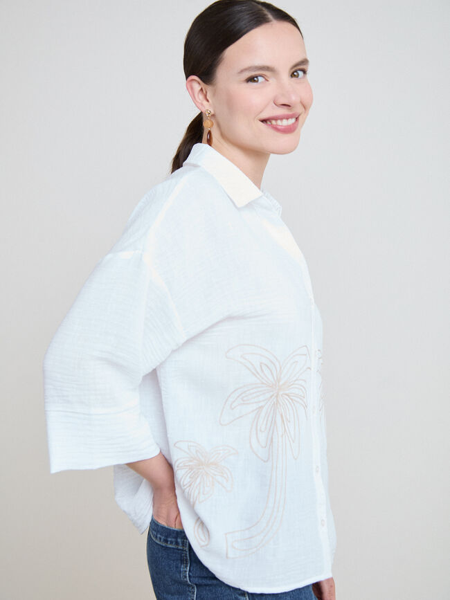CAMISA BORDADA Blanco Optico