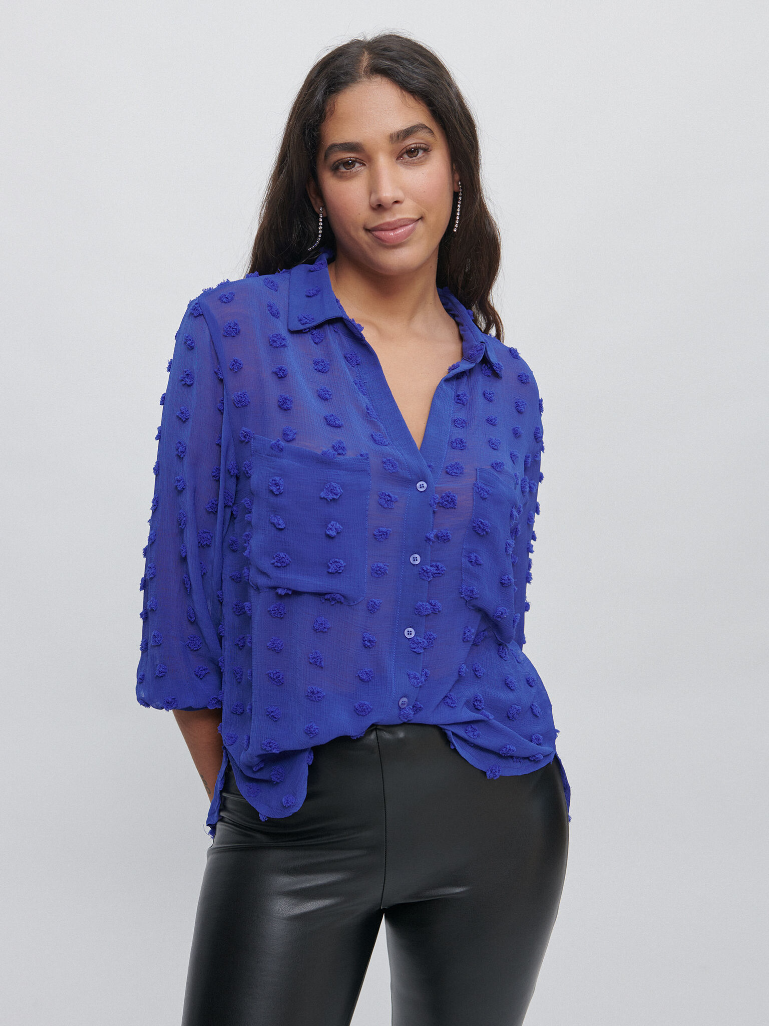 CAMISA SEMITRANSPARENTE TEXTURA ENCUENTROMODA ENCUENTRO