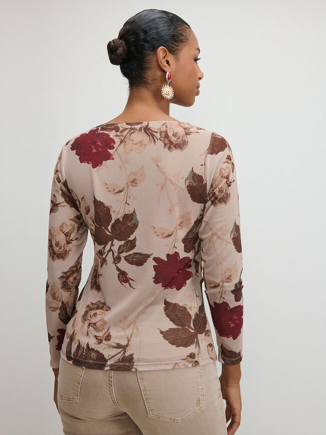 CAMISETA MESH FLORES DRAMA Estampado 1