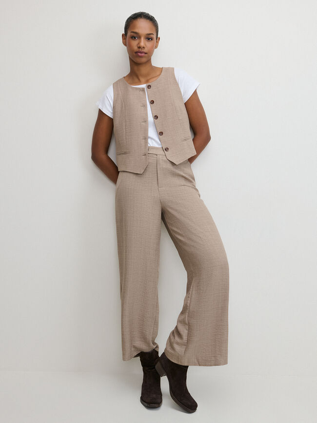 PANTALON RECTO RUSTICO Camel
