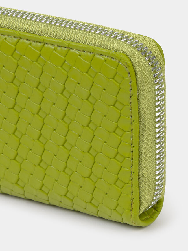 MONEDERO CREMALLERA TRENZADO Verde