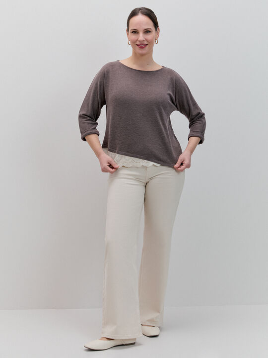 JERSEY PUNTILLA BAJO ASIM&Eacute;TRICA Marron image number null