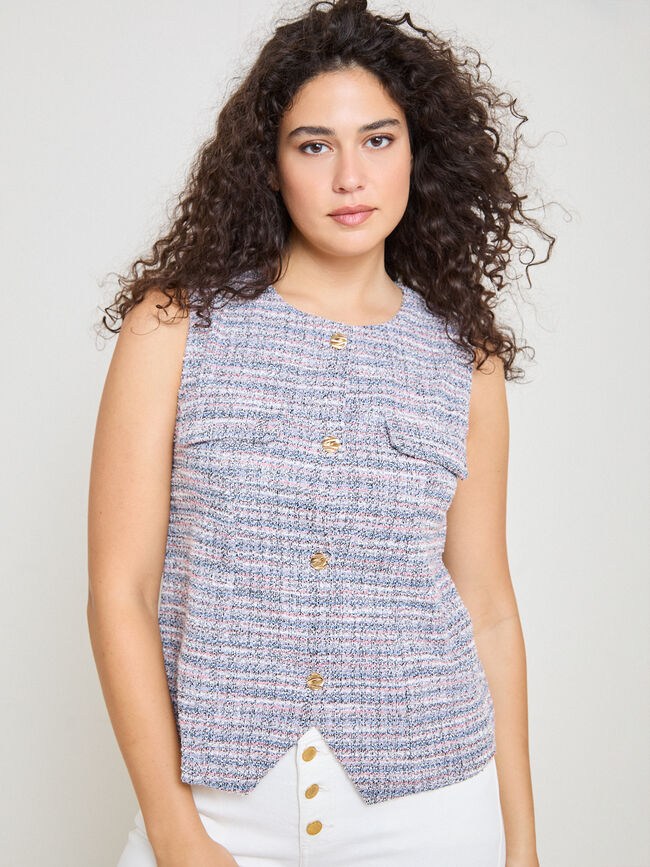CHALECO DETALLE DESFLACADO Estampado 1