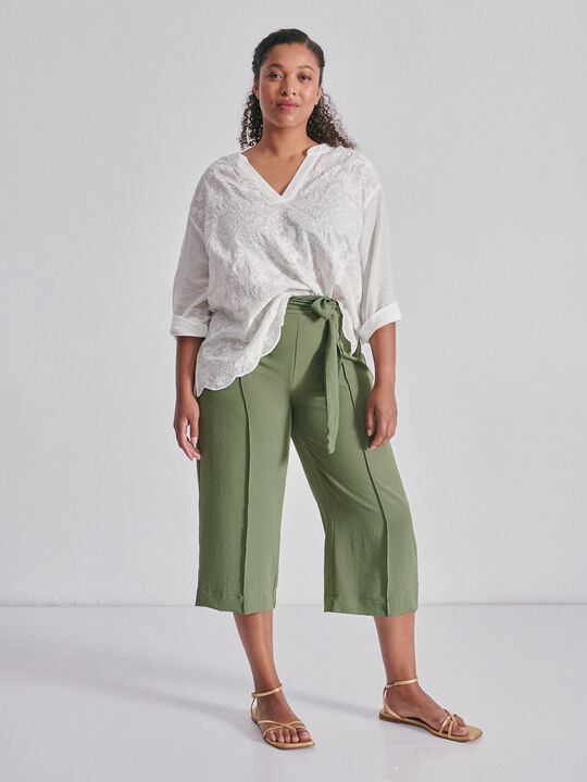 pantalón culotte cinturón Kaki image number null
