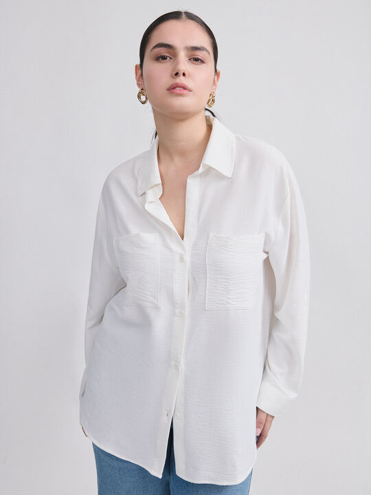 CAMISA MANGA LARGA Blanco Optico image number null