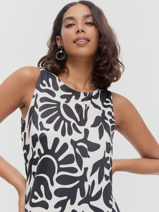 VESTIDO ESTAMPADO Negro image number null