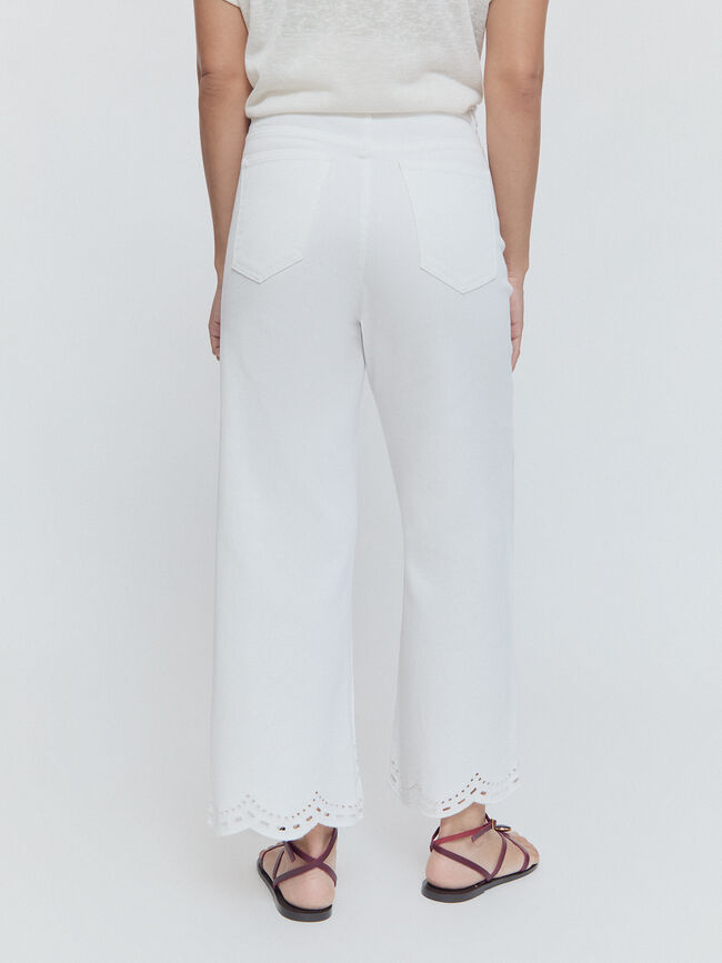 PANTALON BORDADO INGLES Blanco Optico