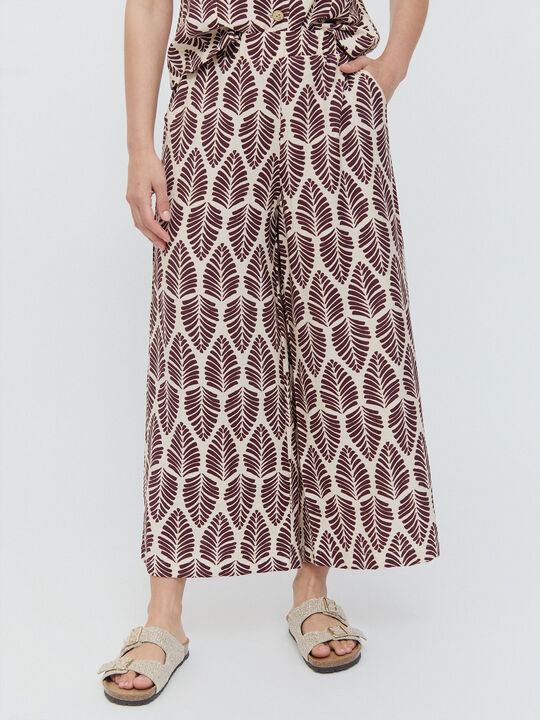 PANTALON RECTO ESTAMPADO Marron image number null