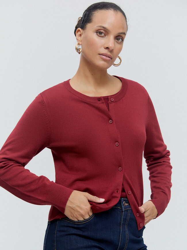 CÁRDIGAN BASICO Vino