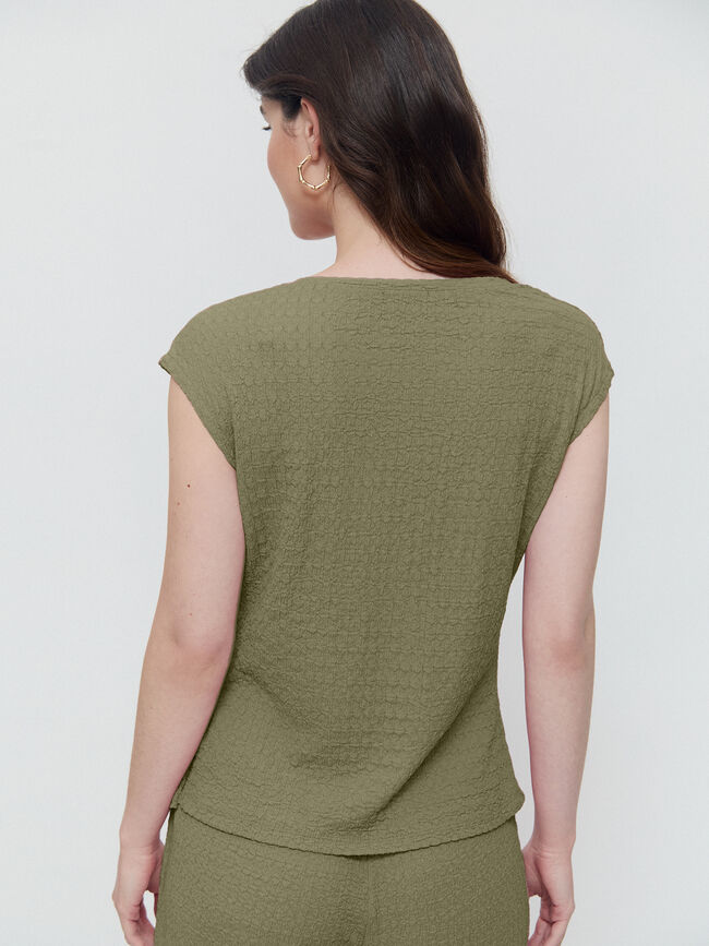 CAMISETA FRUNCE LATERAL Kaki