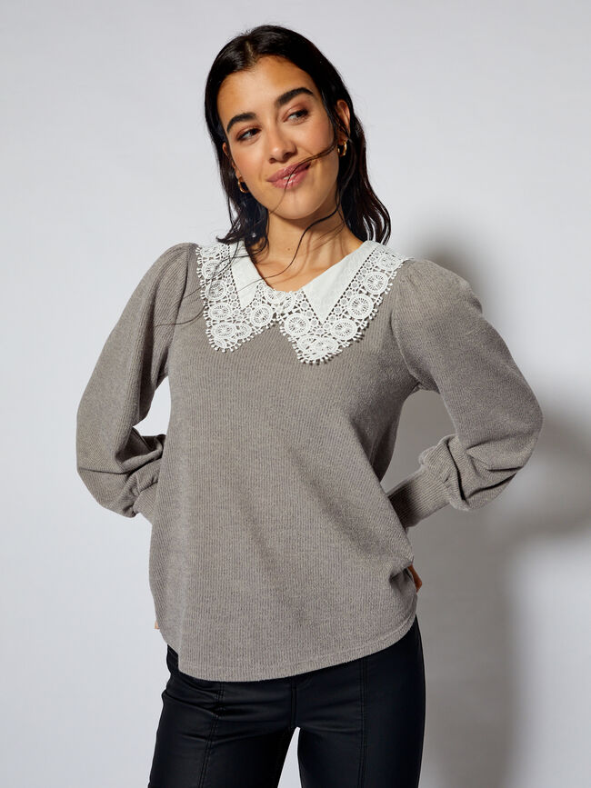 CAMISETA M/L CANALE CUELLO BOBO Piedra