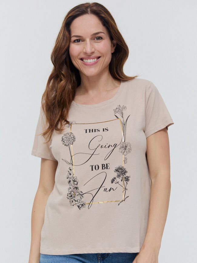 CAMISETA POSICIONAL FLORES Vison Claro