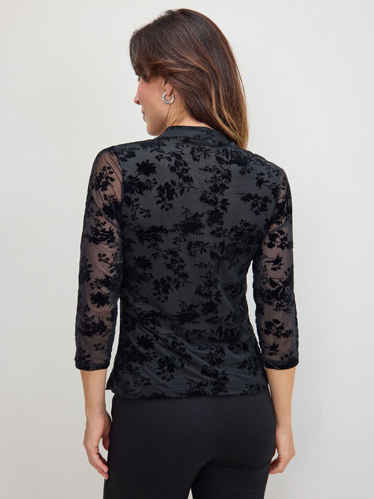 CAMISETA MAO FLORES FLOCADO Negro image number null