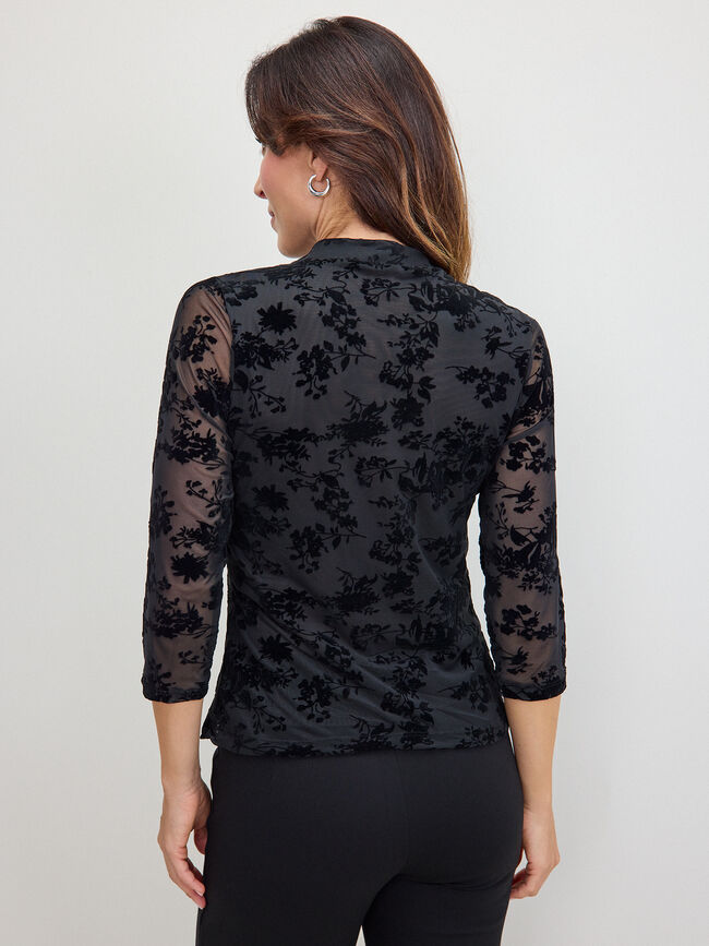 CAMISETA MAO FLORES FLOCADO Negro