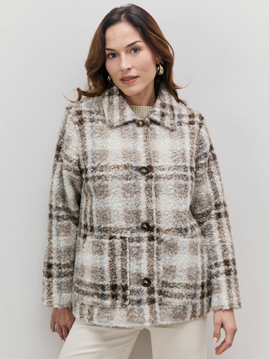 ABRIGO CUADROS RIZO Crudo image number null