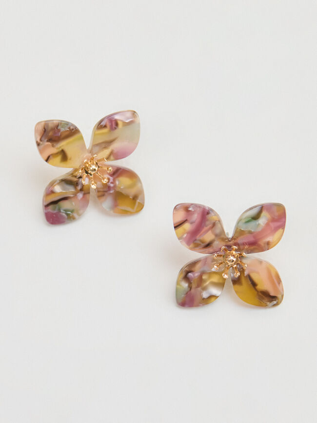 PENDIENTES FLOR PEQUE&Ntilde;A Rosa Colorete
