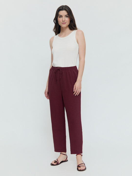 PANTALON FLUIDO JOGGER Vino image number null