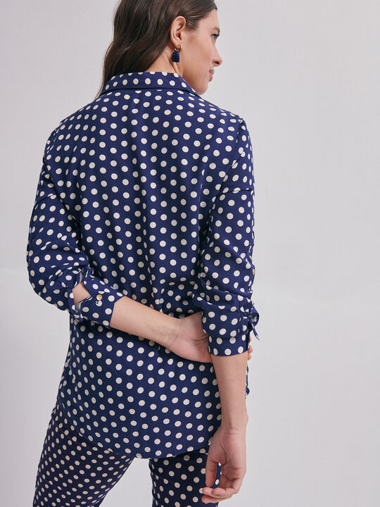 BLUSA ESTAMPADA Azul Marino image number null