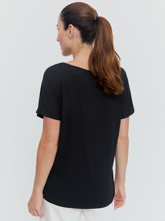 CAMISETA PUNTILLA Negro image number null