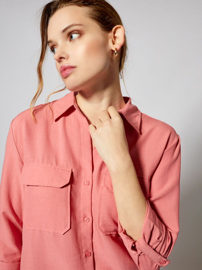 Camisa con bolsillos Rosa Medio