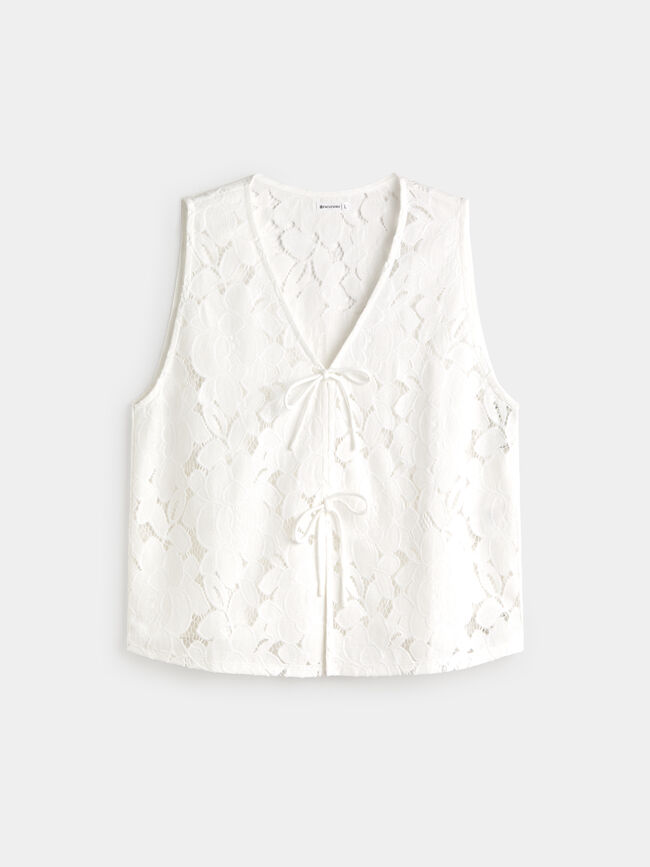 CHALECO BORADADO Blanco Optico