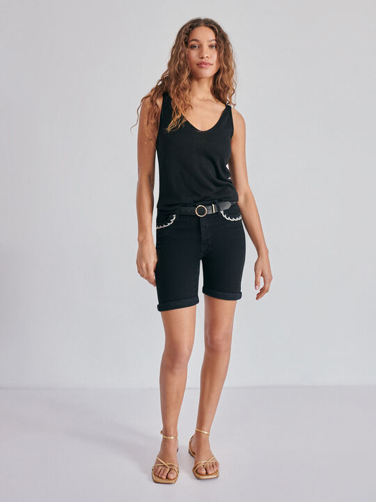 Short vaquero crochet Black wash image number null