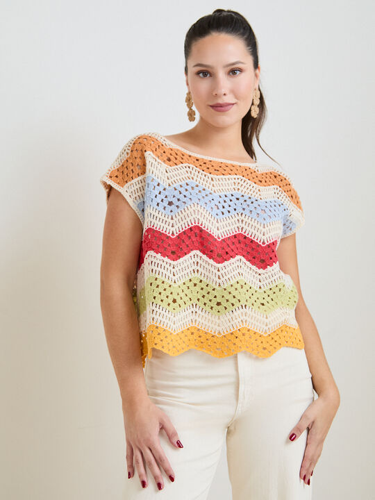 JERSEY CROCHET MULTICOLOR Multicolor image number null