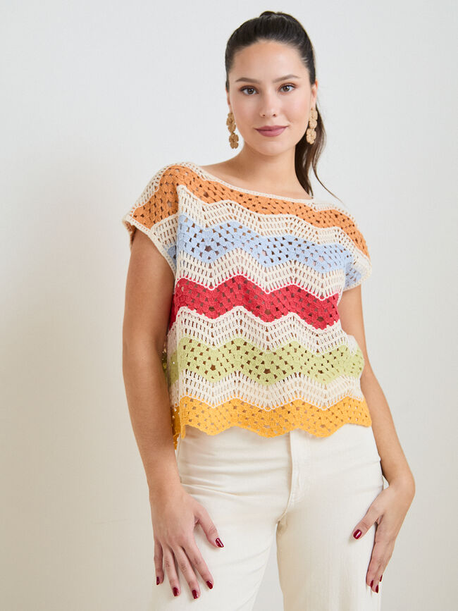 JERSEY CROCHET MULTICOLOR Multicolor