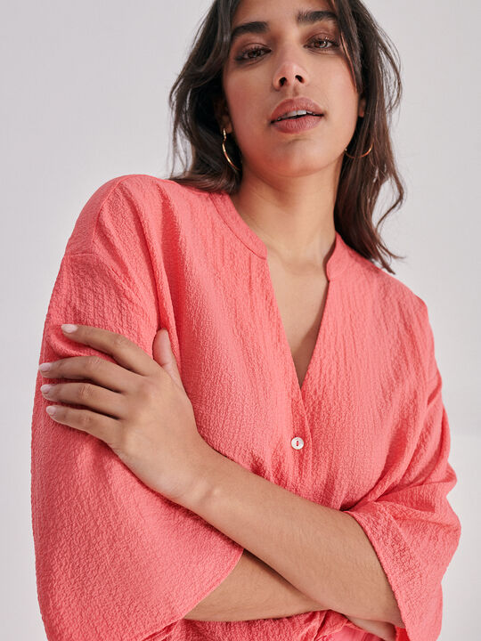Blusa abotonada Coral image number null