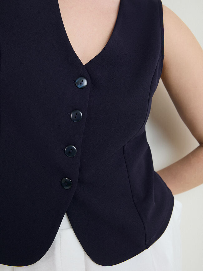 CHALECO DETALLE BOTON Azul Marino