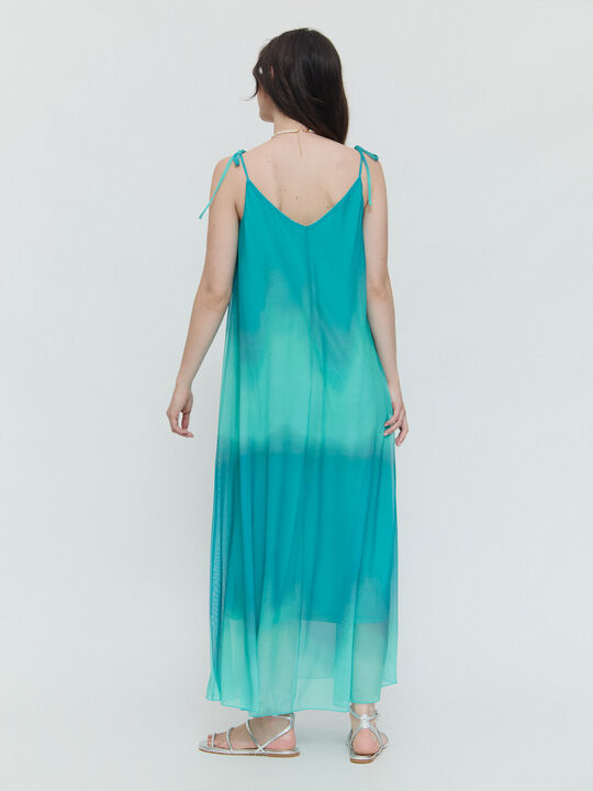 VESTIDO TUL ESTAMPADO Turquesa image number null