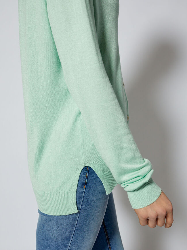 cárdigan punto oversize Verde Agua