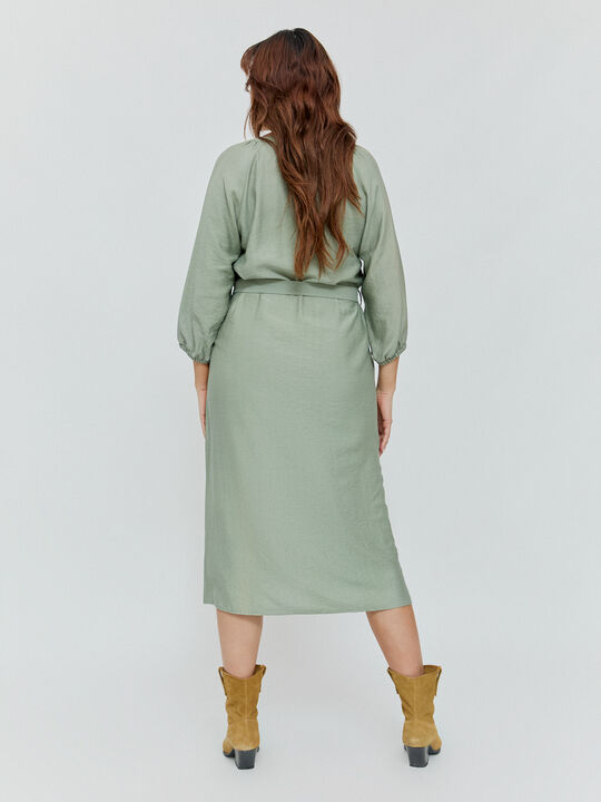 VESTIDO LARGO ESTAMPADO Kaki image number null