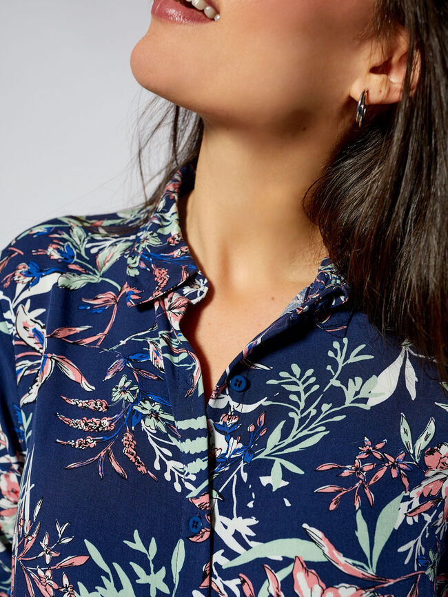 blusa visco print marino claro