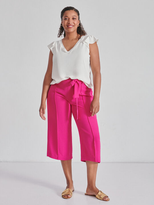 pantalón culotte cinturón Fucsia Oscuro image number null