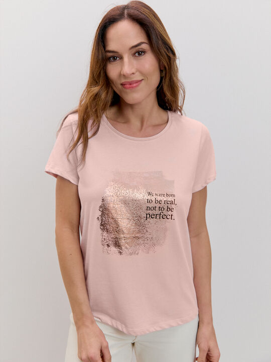 CAMISETA MANCHA BRILLANTE Rosa image number null