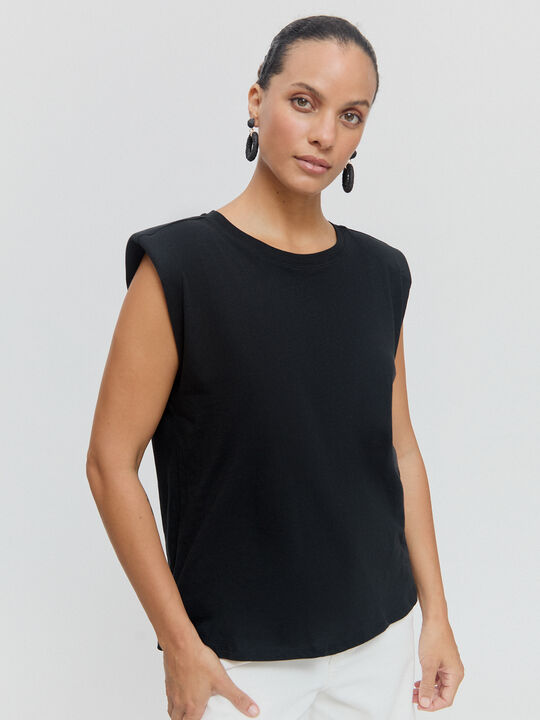 CAMISETA HOMBRERAS Negro image number null