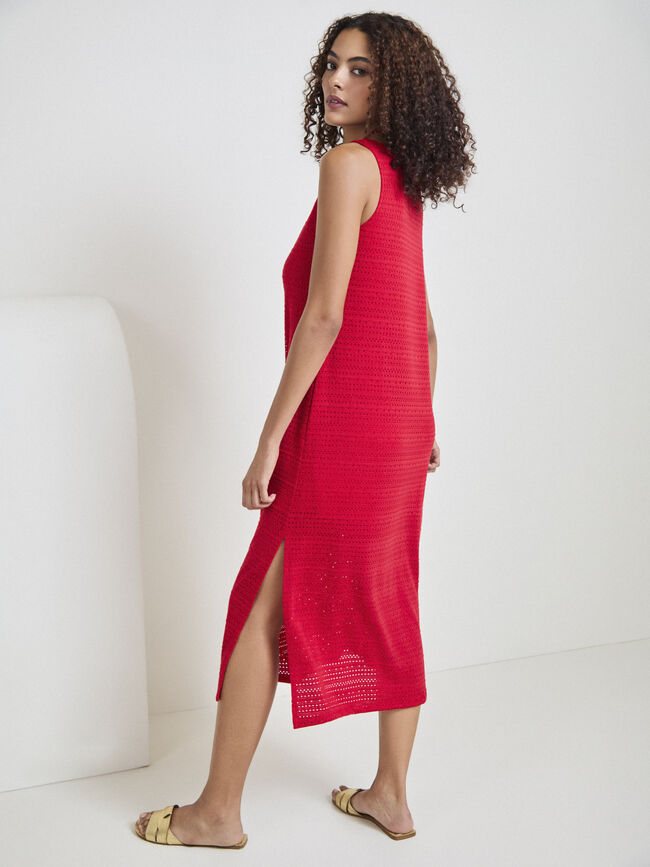 VESTIDO EYELET ROJO Rojo