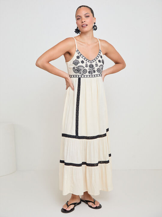 VESTIDO BORDADO Negro image number null