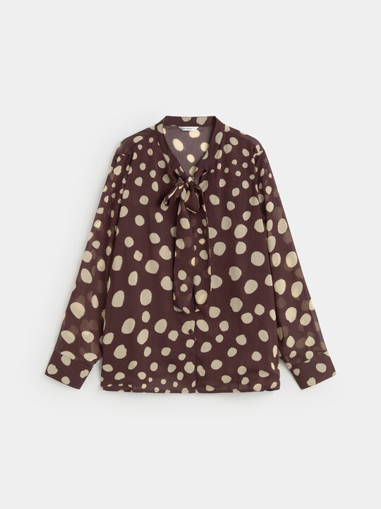 BLUSA LAZO ESTAMPADA Marron image number null