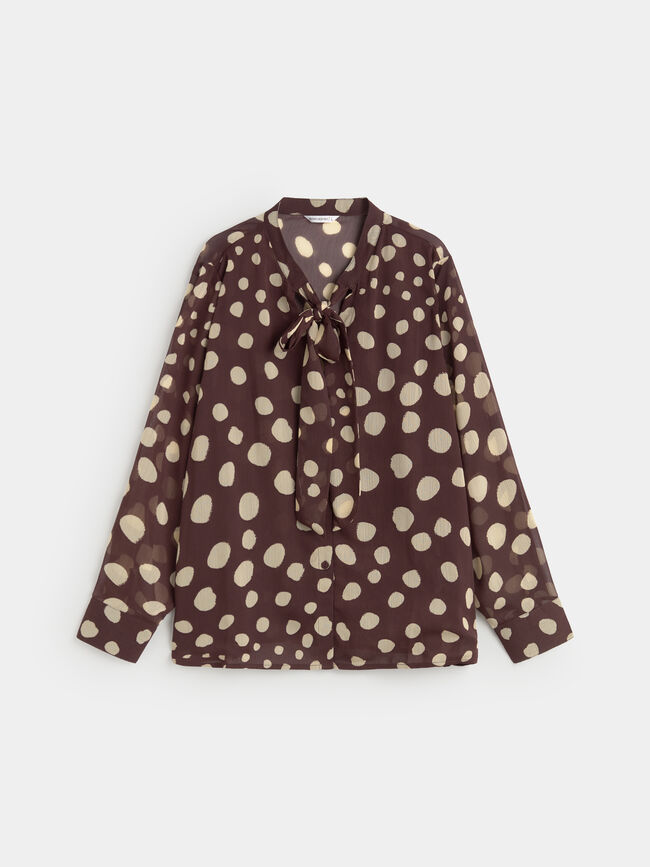 BLUSA LAZO ESTAMPADA Marron
