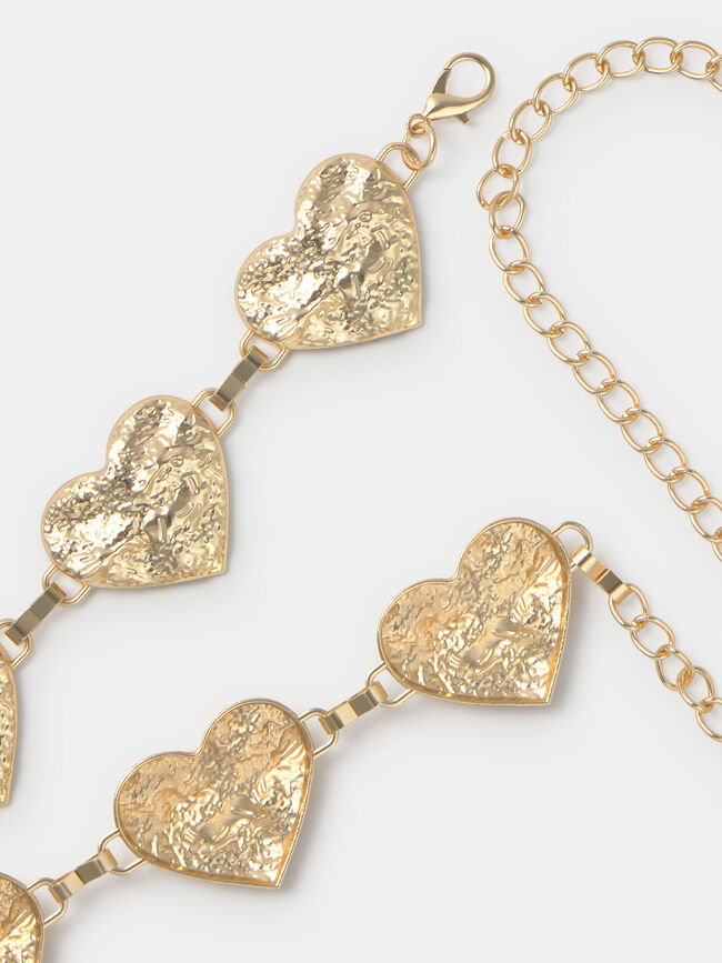 CINTURON METALICO CORAZONES Oro