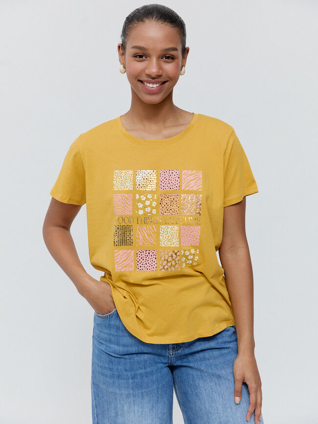 CAMISETA POSICIONAL ANIMAL Mostaza