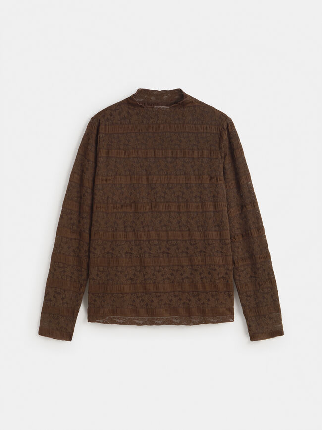 CAMISETA LACE MANGA LARGA Marron