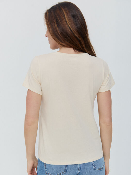 CAMISETA POSICIONAL MARIPOSAS Beige image number null