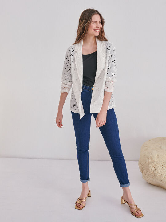 Chaqueta bordada Blanco Hueso image number null