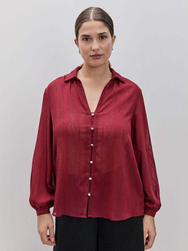 BLUSA MANGA VOLUMEN Burgundy Drab
